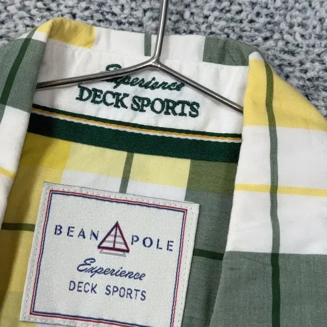 빈폴 체크 옐로우 로고 반팔 셔츠 95 상품이미지5