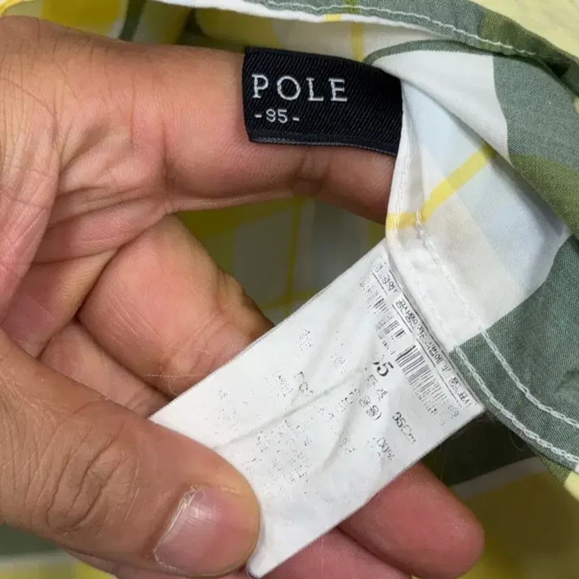 빈폴 체크 옐로우 로고 반팔 셔츠 95 상품이미지6