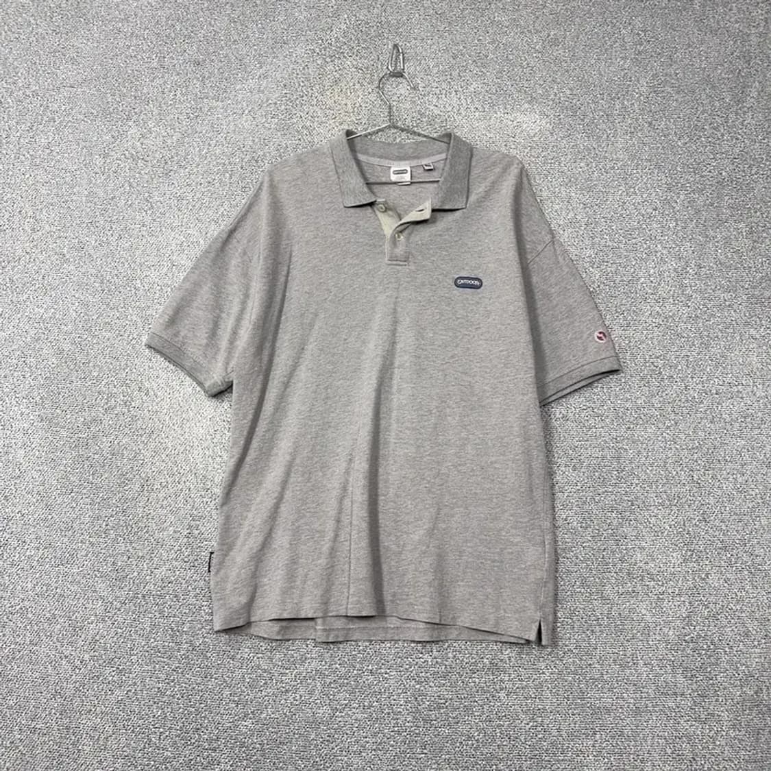 아웃도어 프로덕츠 로고 박스핏 라이트 그레이 반팔 카라티 LARGE 상품이미지1