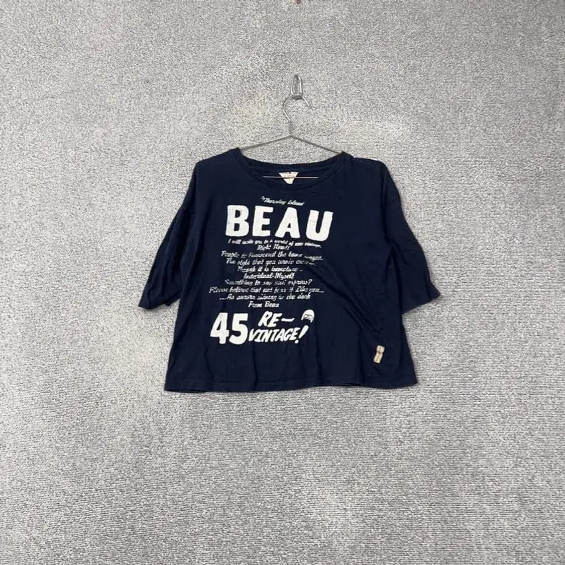 써스데이아일랜드 빈티지 프린팅 네이비 긴팔 티 S 상품이미지1