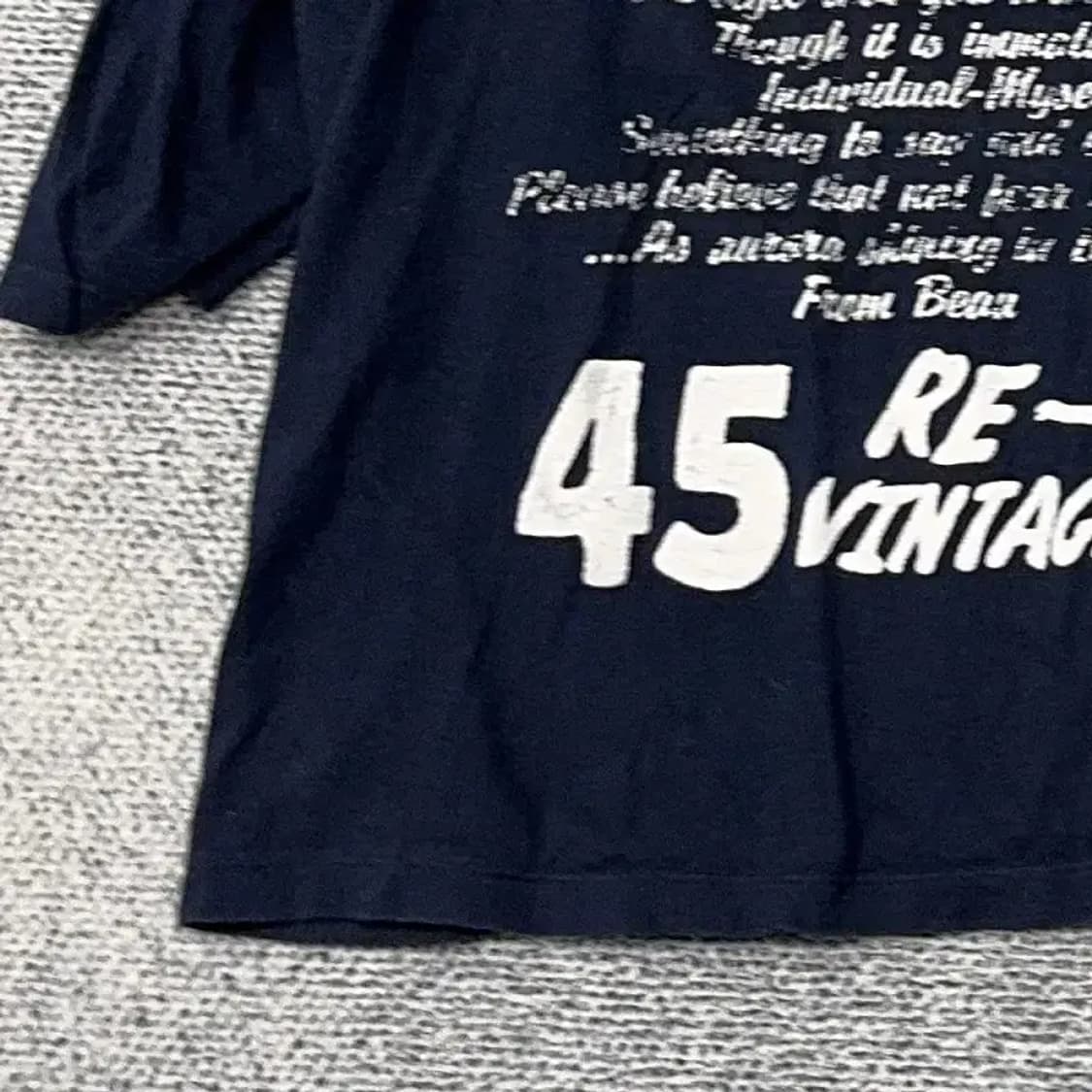 써스데이아일랜드 빈티지 프린팅 네이비 긴팔 티 S 상품이미지3