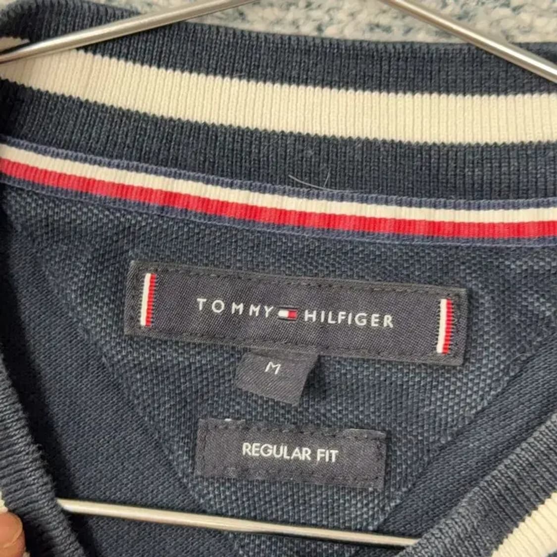 타미힐피거 네이비 캐주얼 반팔 카라티 M 상품이미지3