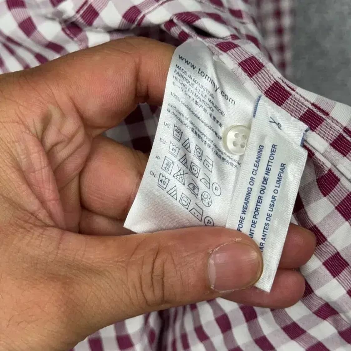 타미힐피거 캐주얼 로고 체크 셔츠 M 상품이미지4