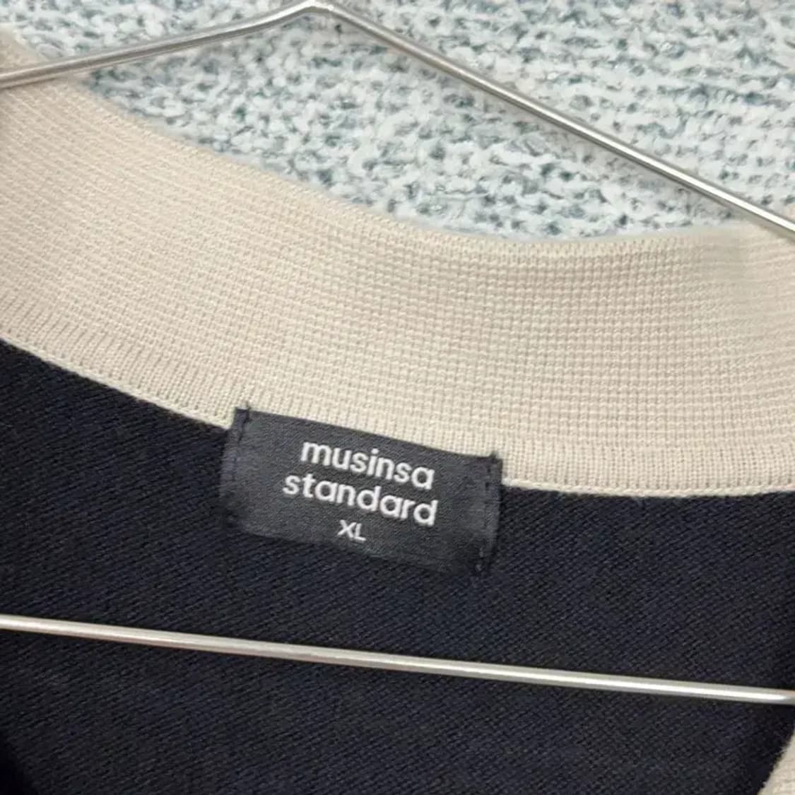 무신사스탠다드 블랙 코튼 캐주얼 반팔 카라티 XL 상품이미지3