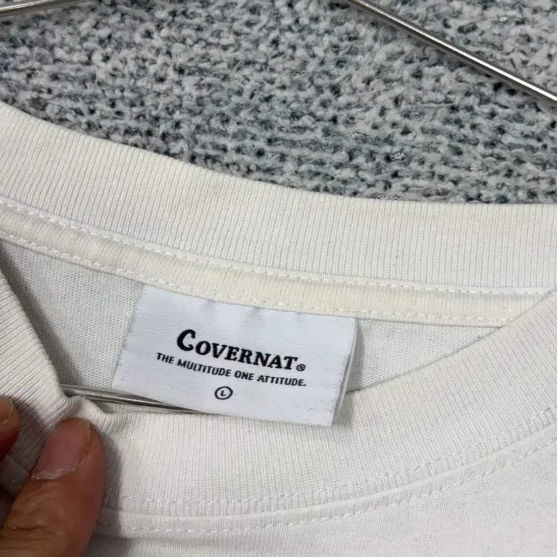 커버낫 아치 로고 프린팅 화이트 반팔 티 L 상품이미지4