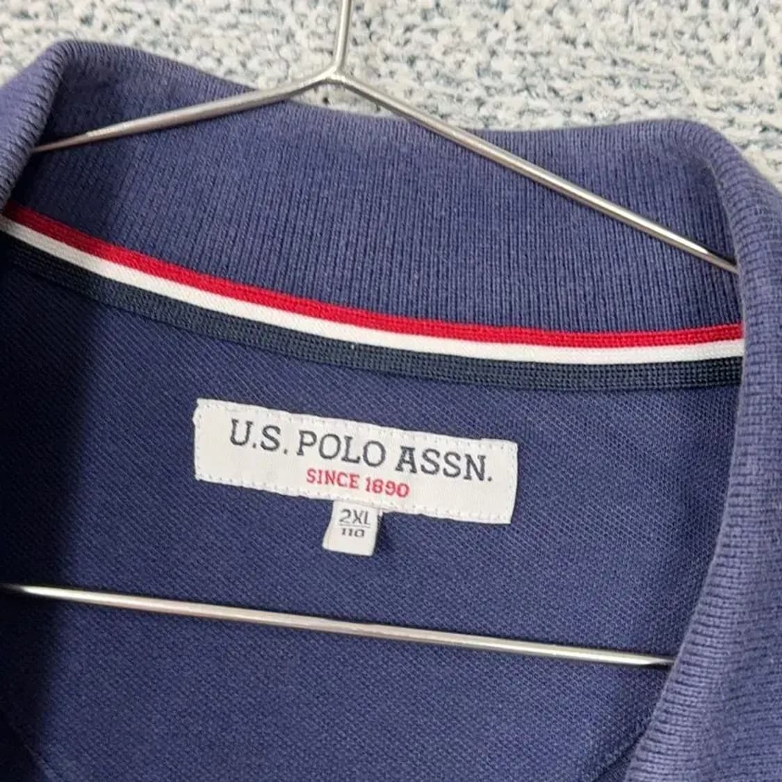 폴로아쎈 네이비 남자 빅사이즈 반팔 카라티 2XL 상품이미지7