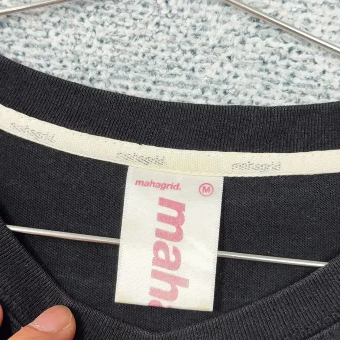 마하그리드 프린팅 블랙 반팔 티 M 상품이미지5