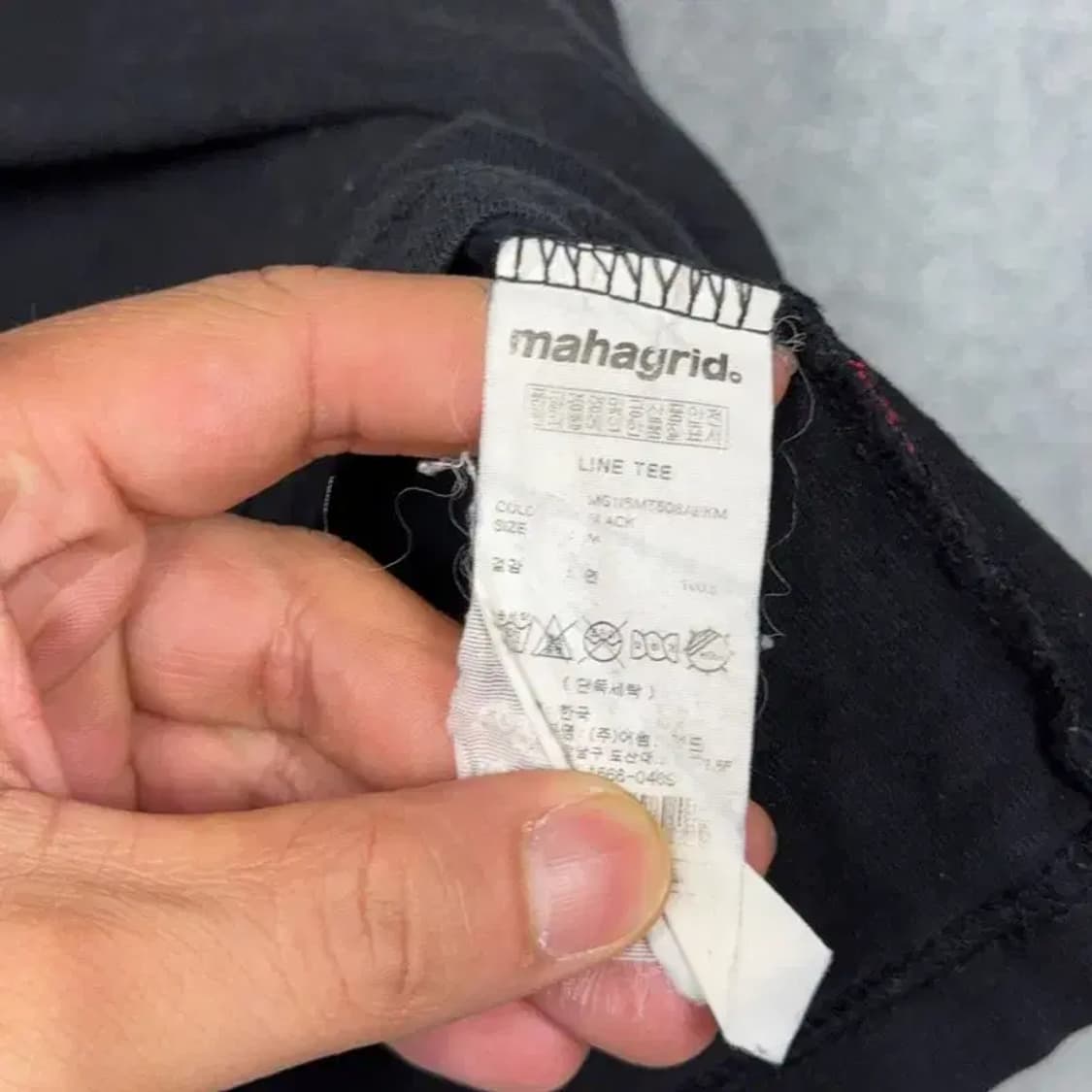 마하그리드 프린팅 블랙 반팔 티 M 상품이미지6