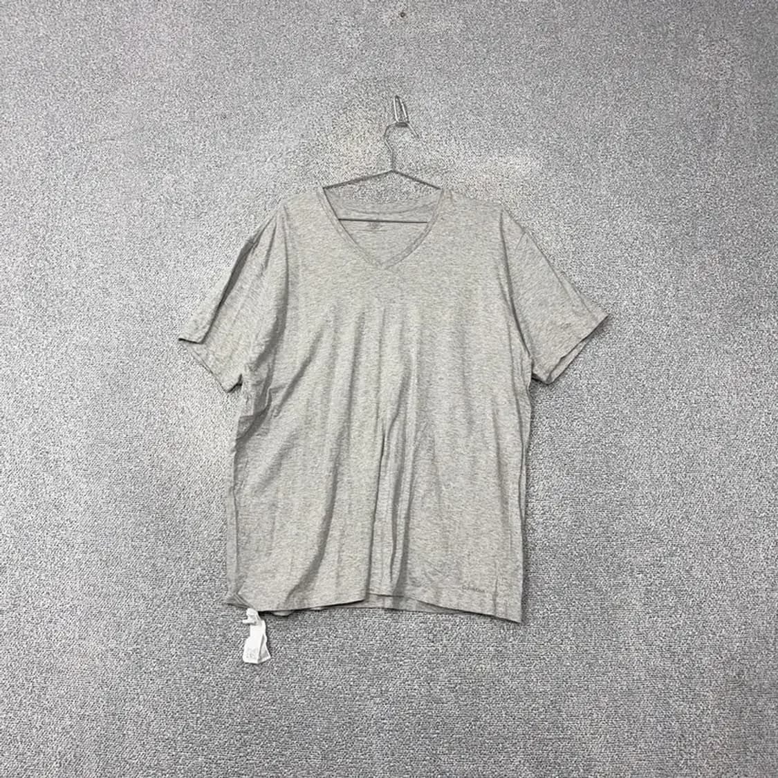 캘빈클라인 라이트 그레이 브이넥 반팔 티 XL 상품이미지1