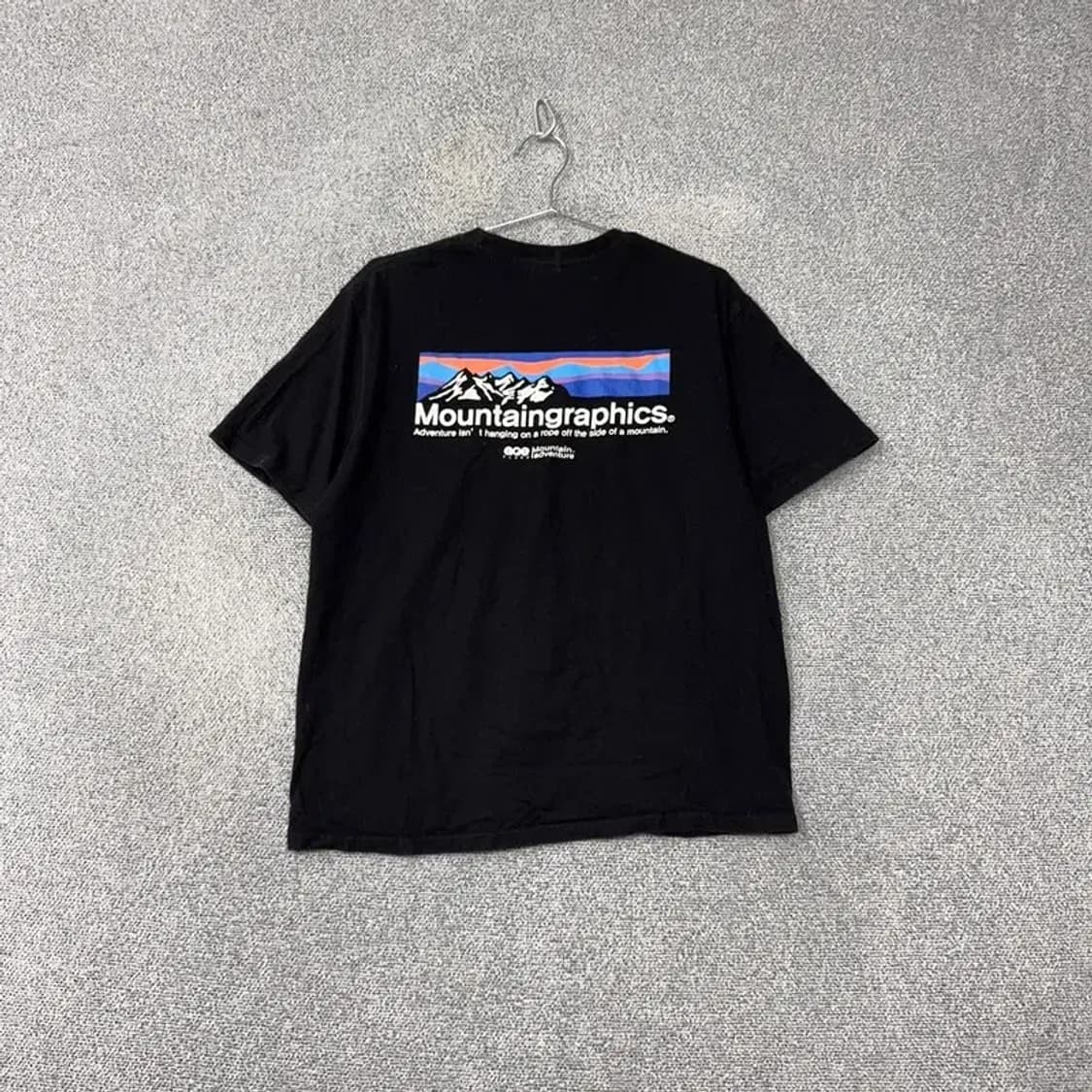 플루크 마운틴 어드벤쳐 백프린팅 블랙 반팔 티 L 상품이미지1