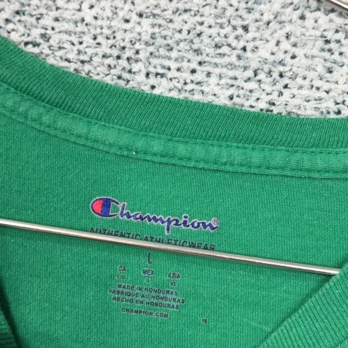 챔피온 프린팅 그린 빈티지 반팔 티 L 상품이미지4
