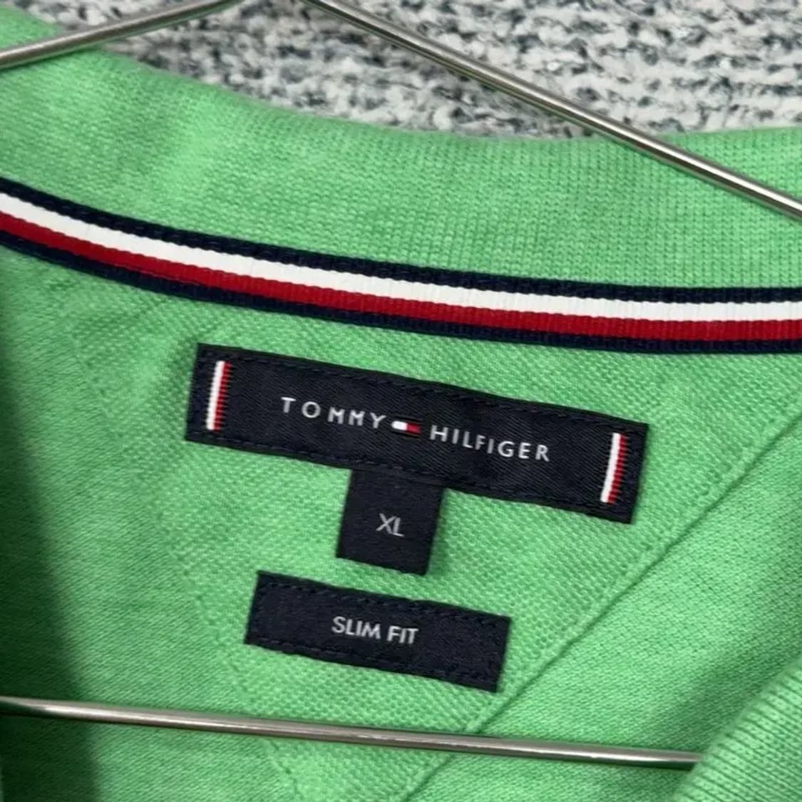 타미힐피거 라이트 그린 로고 반팔 카라티 XL 상품이미지3