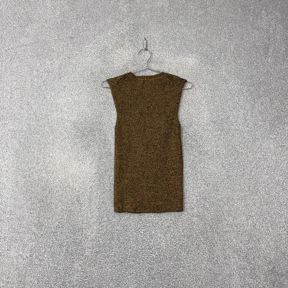 코스 브라운 배색 롱 니트 조끼 M 상품이미지2