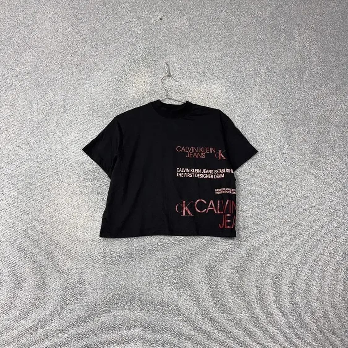 캘빈클라인 프린팅 블랙 반팔 티 S 상품이미지1