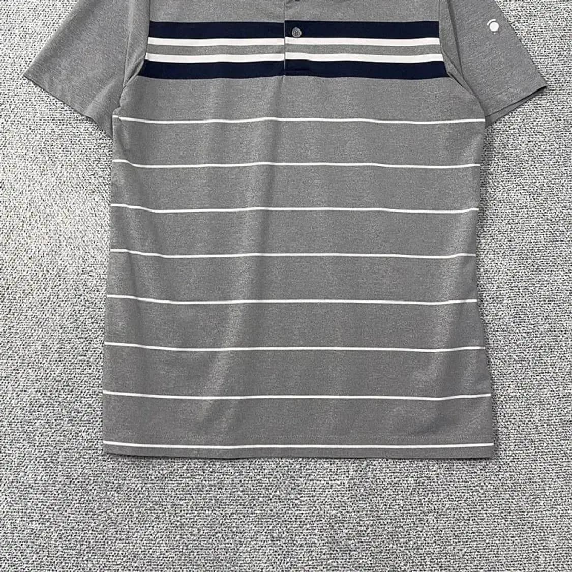 와이드앵글 스트라이프 라이트 그레이 골프 기능성 반팔 카라티 105 상품이미지4