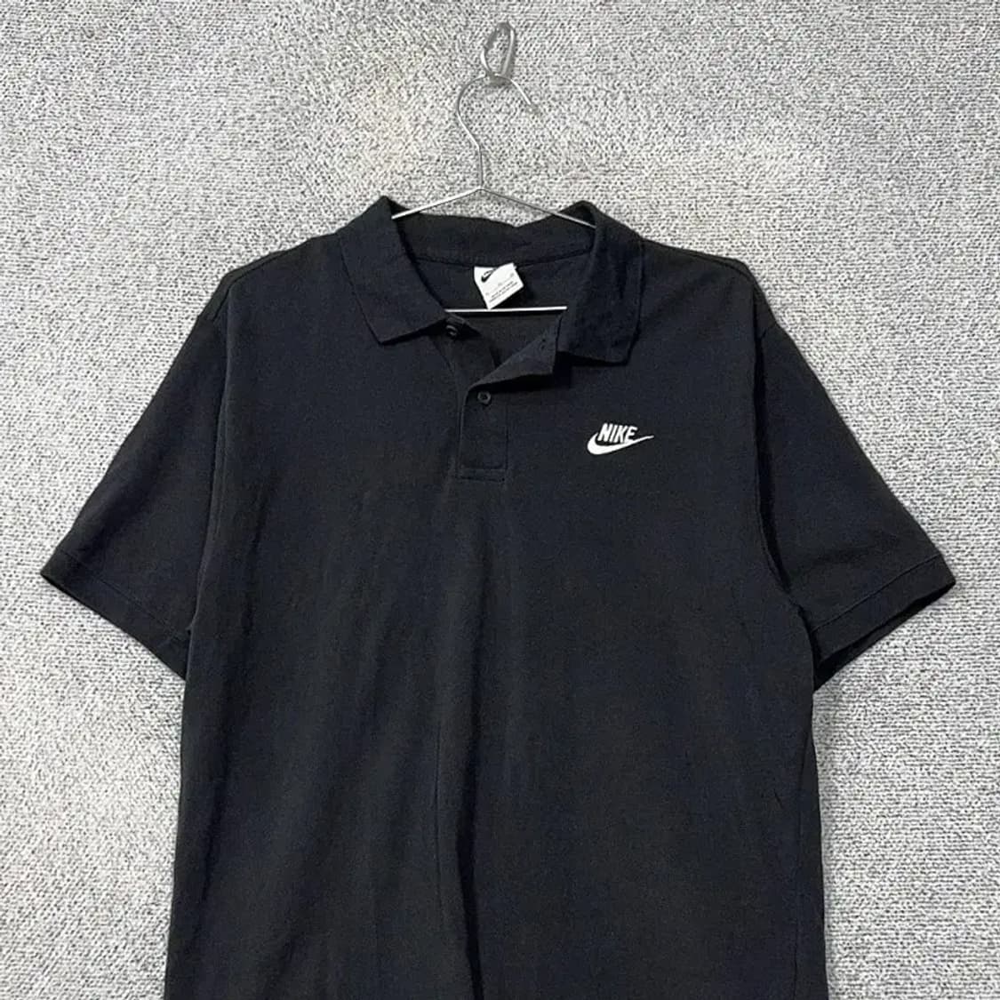 나이키 블랙 자수 로고 반팔 카라티 XL 상품이미지3
