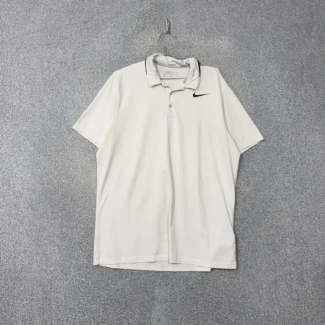 나이키 화이트 로고 기능성 반팔 카라티 XL 상품이미지1