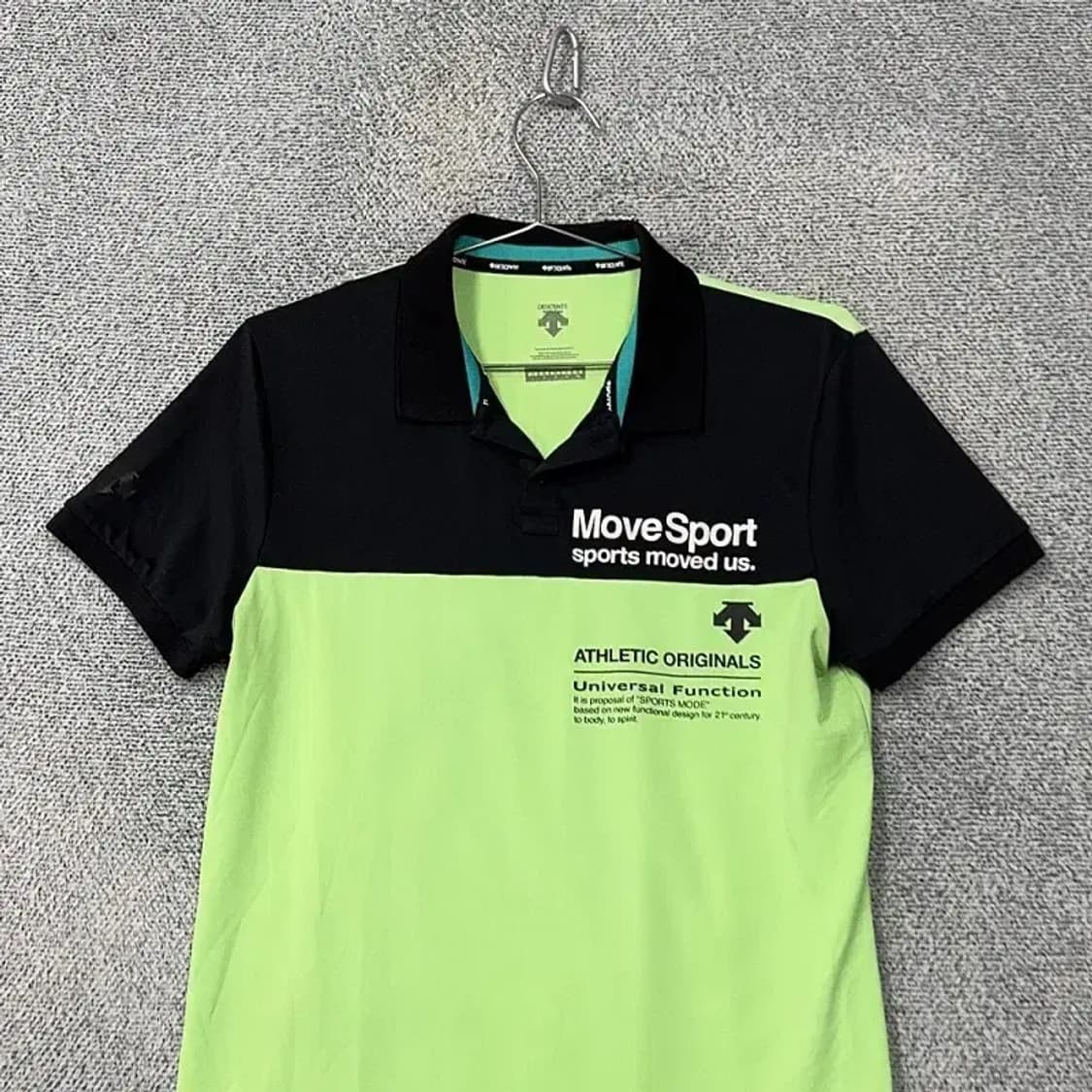 데상트 프린팅 라이트 그린 기능성 반팔 카라티 M 상품이미지3