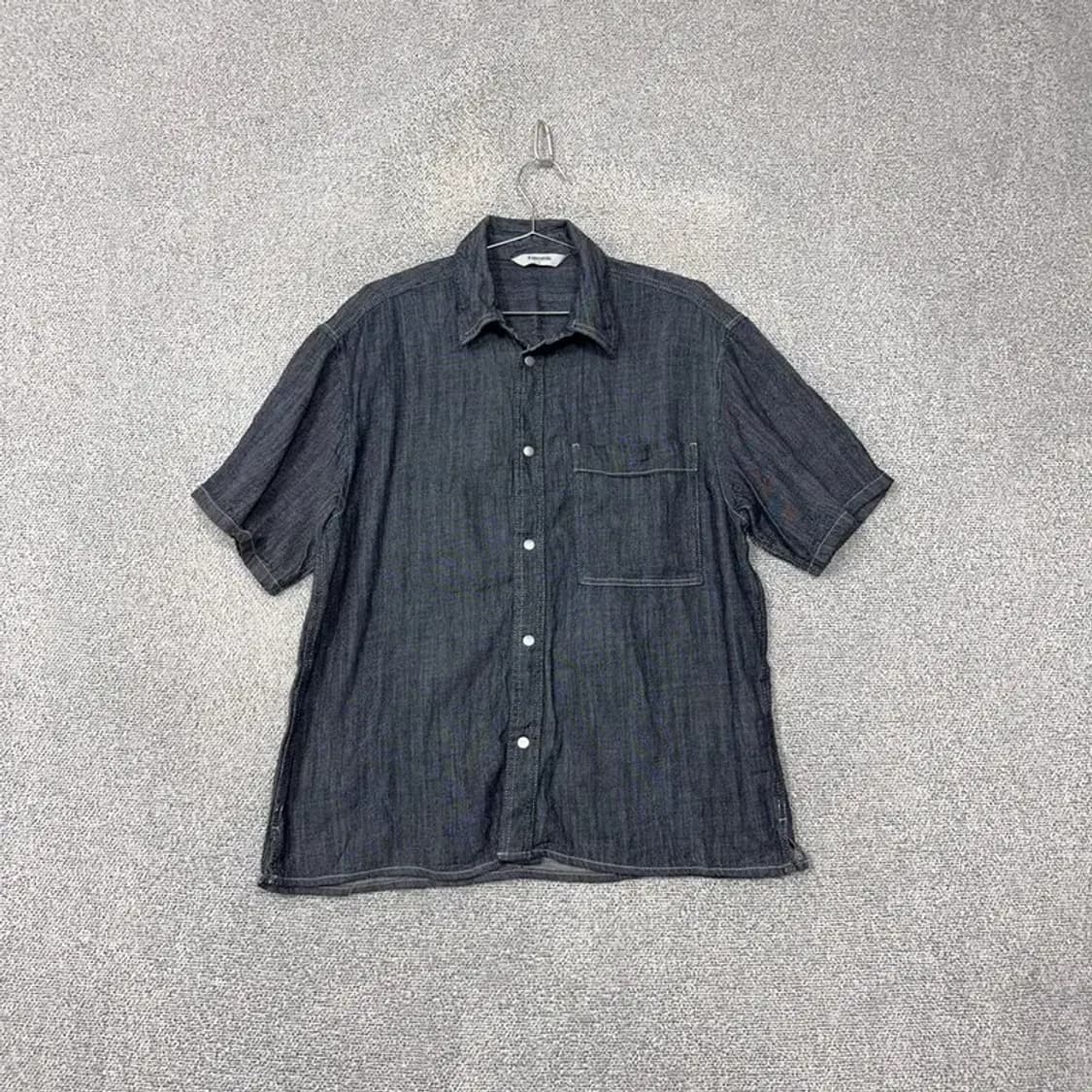 에잇세컨즈 데님 인디고 오버핏 반팔 셔츠 L 상품이미지1