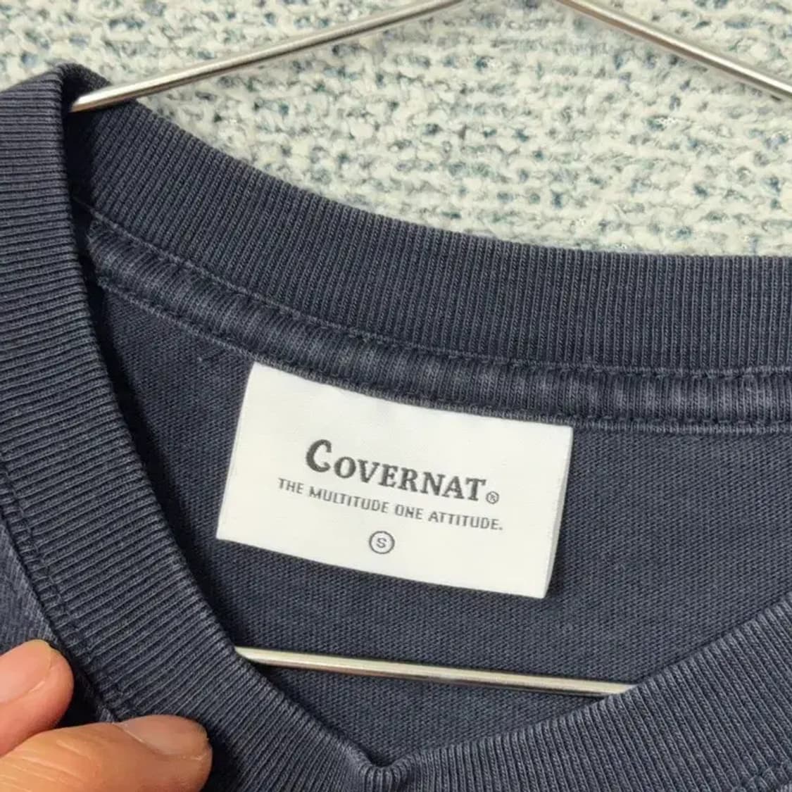 커버낫 프린팅 네이비 반팔 티 S 상품이미지4