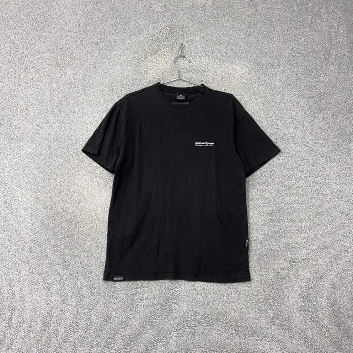 그루브라임 백 프린팅 로고 블랙 반팔 티 M 상품이미지1