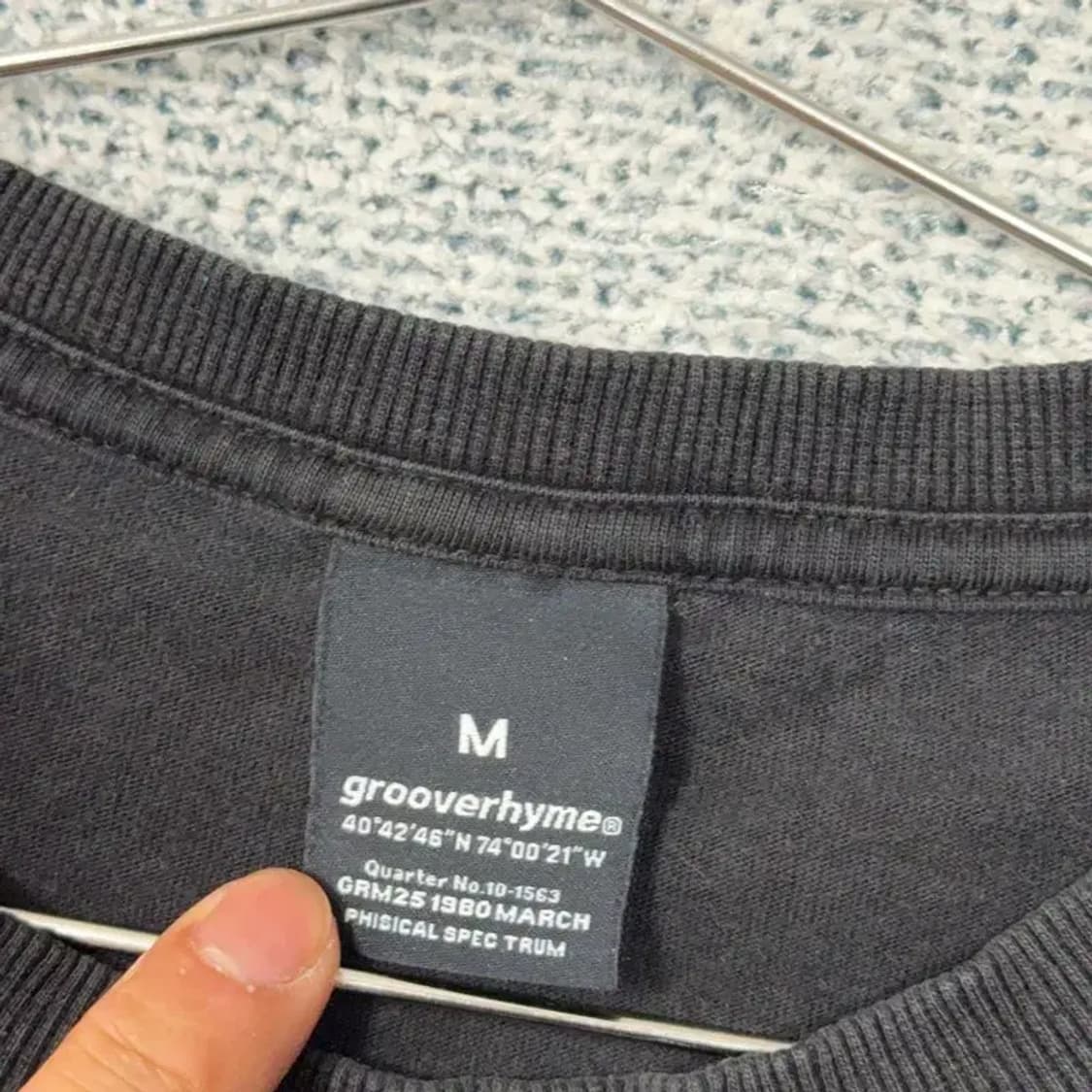 그루브라임 백 프린팅 로고 블랙 반팔 티 M 상품이미지3