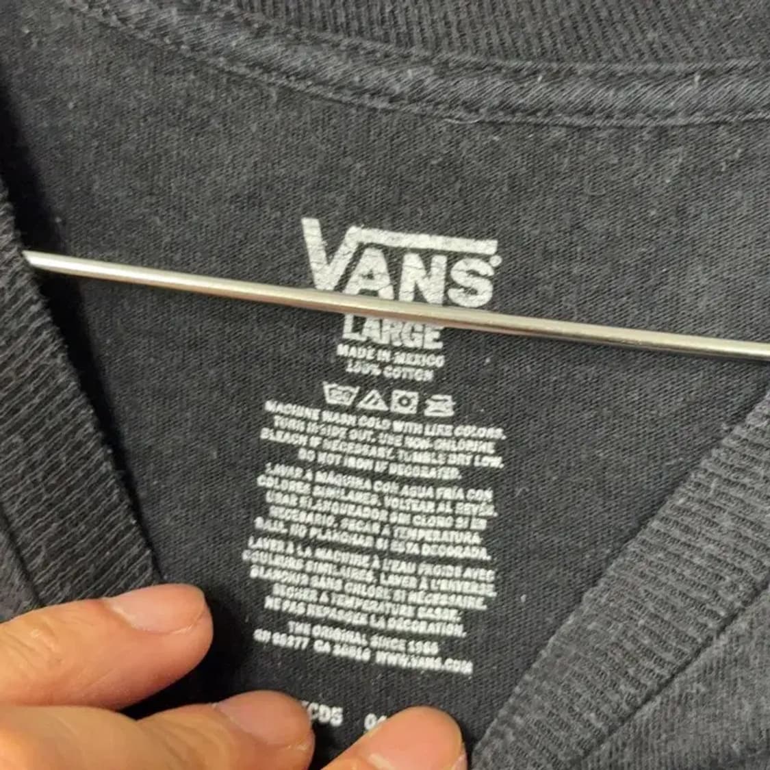 반스 프린팅 블랙 반팔 티 LARGE 상품이미지5