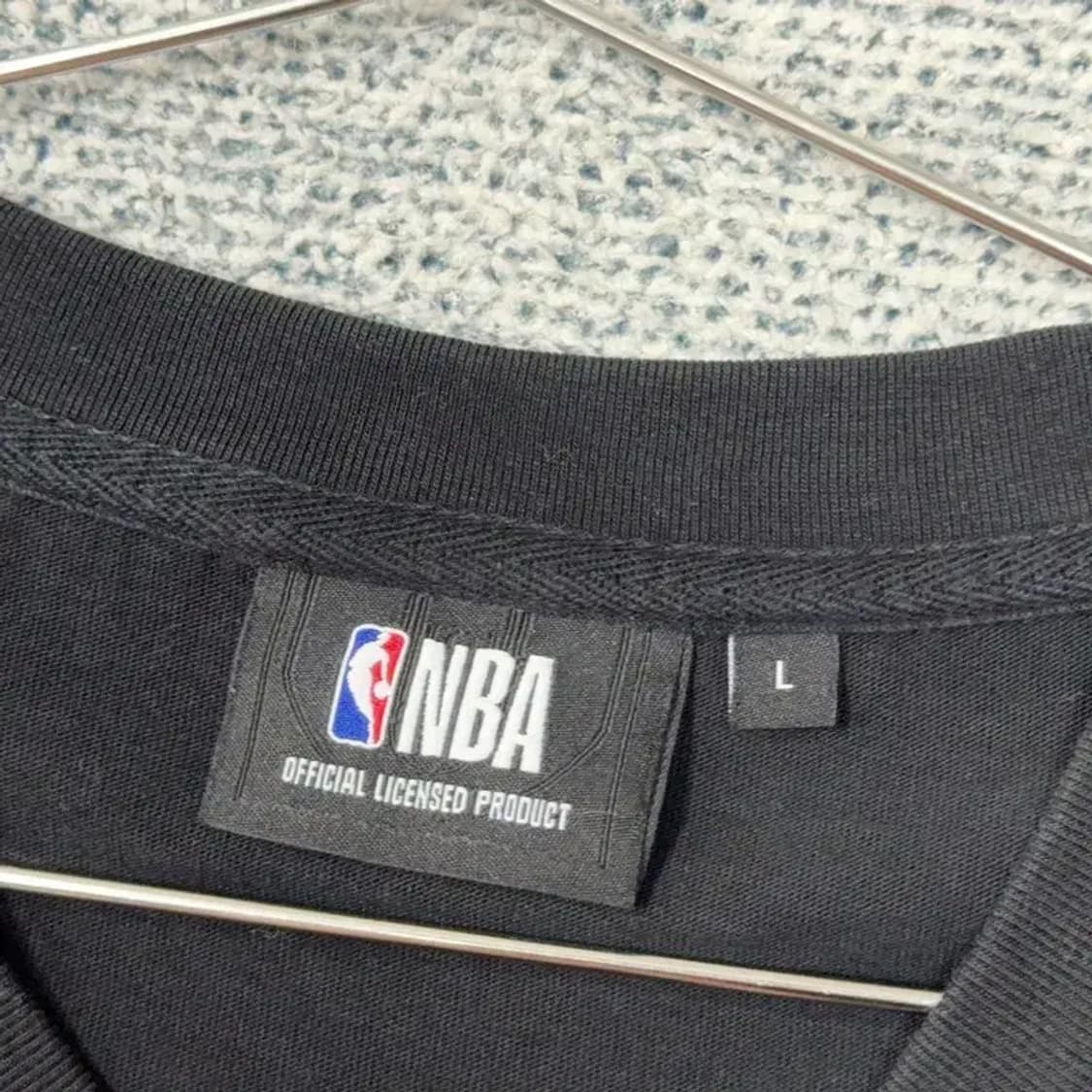 엔비에이 심플 로고 블랙 반팔 티 L 상품이미지5