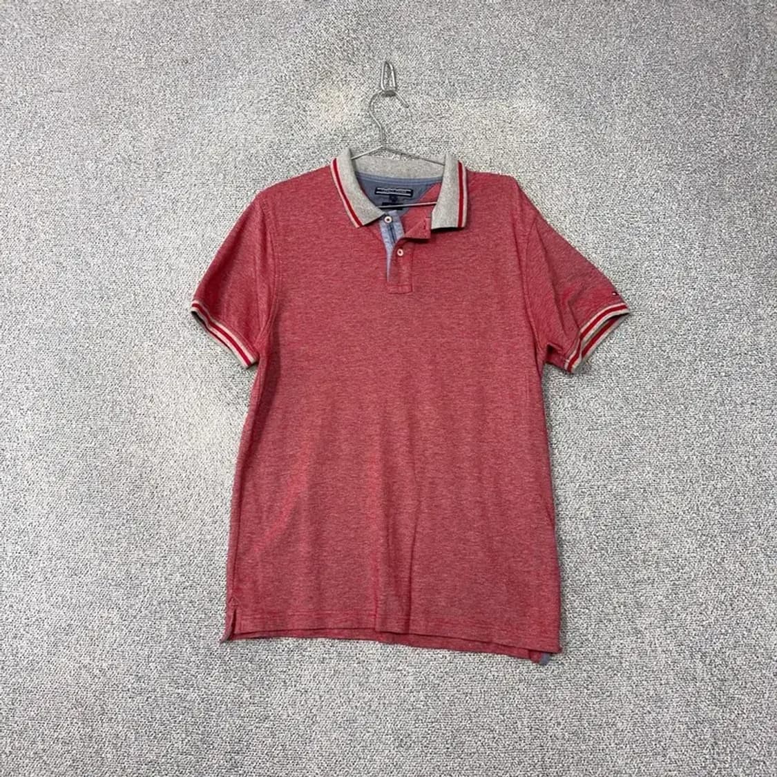 타미힐피거 레드 캐주얼 반팔 카라티 L 상품이미지1