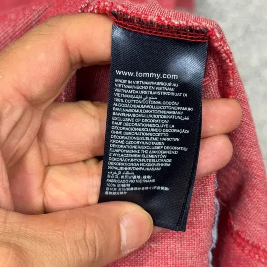 타미힐피거 레드 캐주얼 반팔 카라티 L 상품이미지6