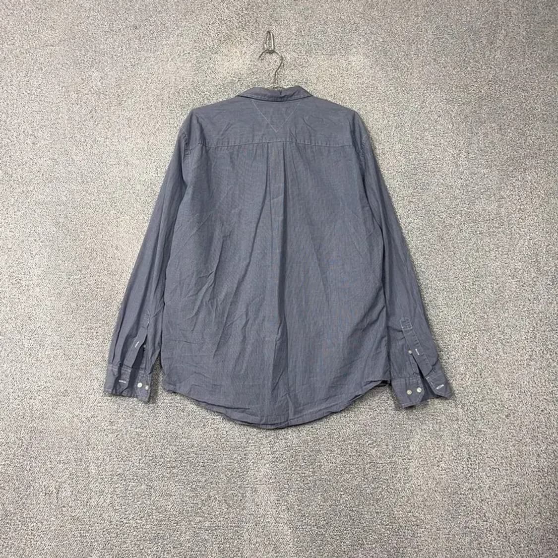 타미힐피거 스트라이프 블루 로고 캐주얼 셔츠 XL TG/XG 상품이미지2