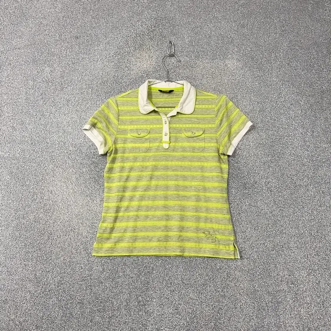 핑 스트라이프 옐로우 골프 반팔 카라티 95 상품이미지1