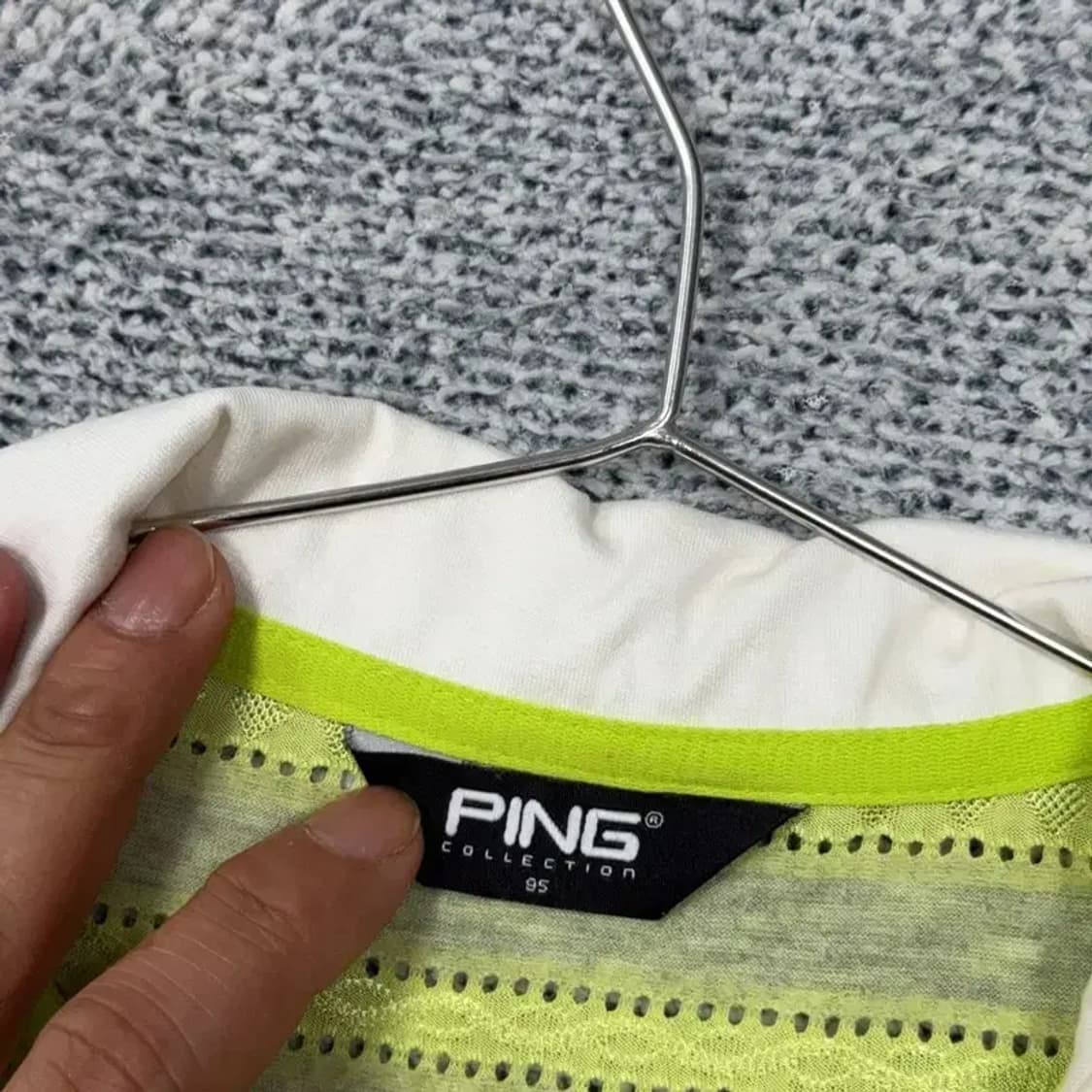 핑 스트라이프 옐로우 골프 반팔 카라티 95 상품이미지4