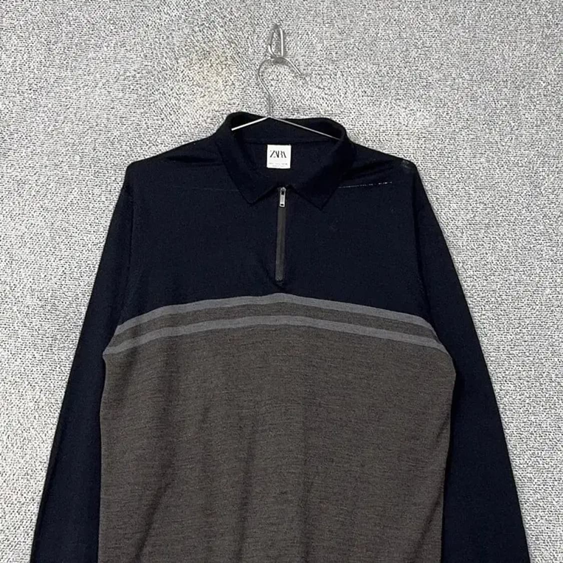 자라 남성 캐주얼 반집업 그레이 니트 L 상품이미지3