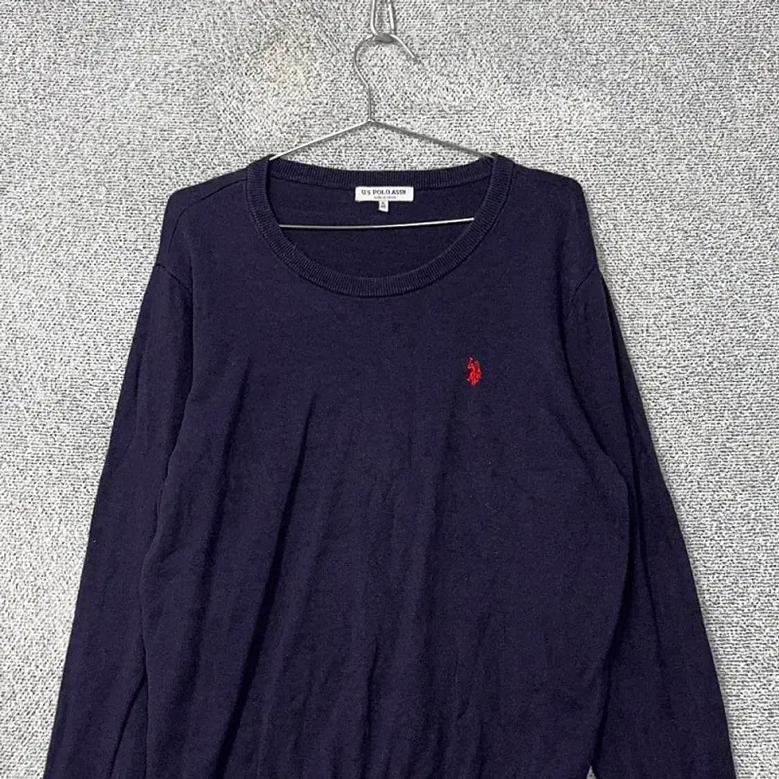 US 폴로아쎈 로고 캐주얼 네이비 니트 XL 상품이미지3