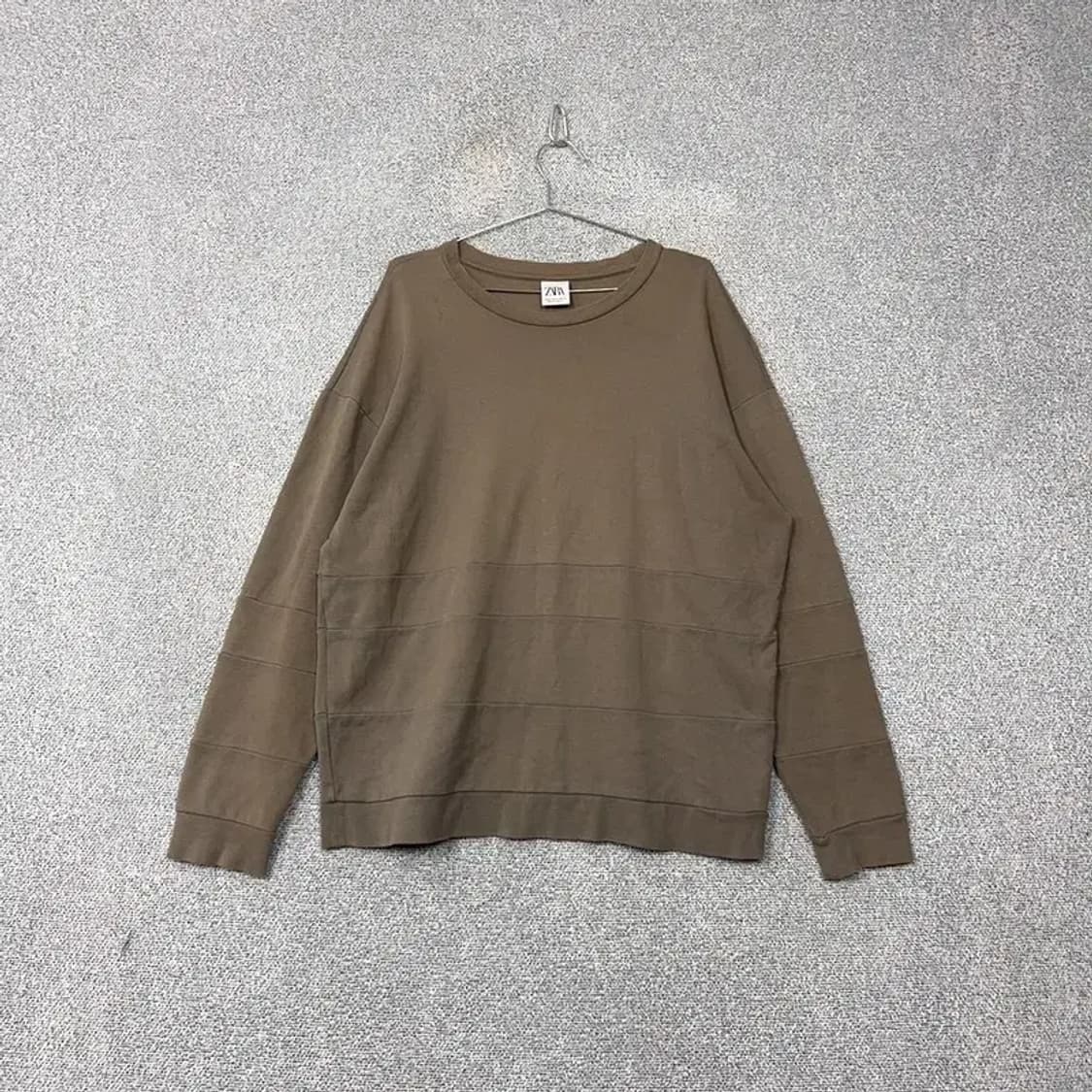 자라 남성 캐주얼 브라운 맨투맨 XL 상품이미지1