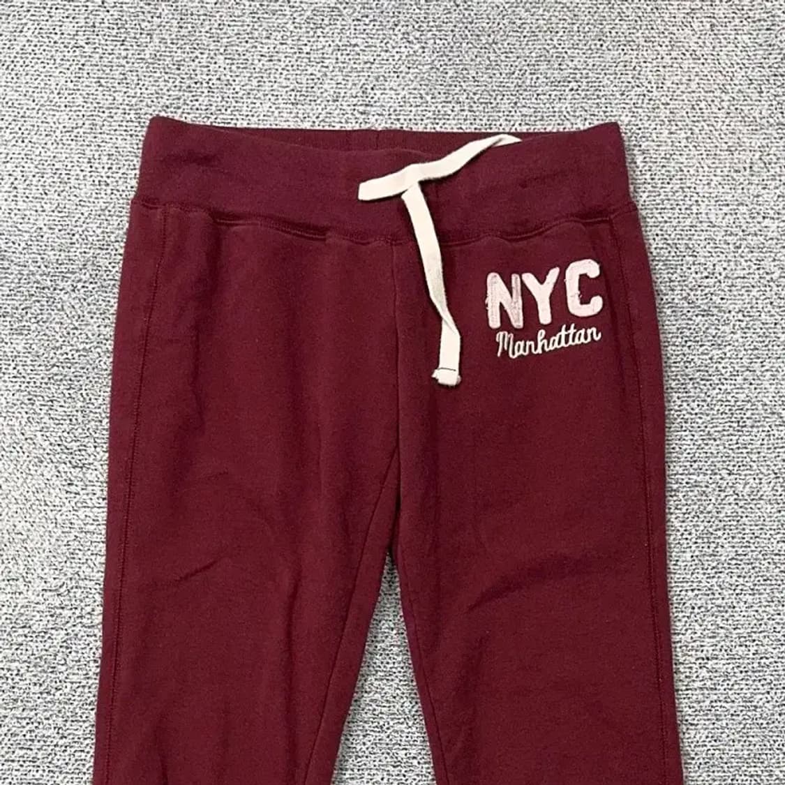 후아유 빈티지 자수 로고 버건디 팬츠 S 상품이미지3