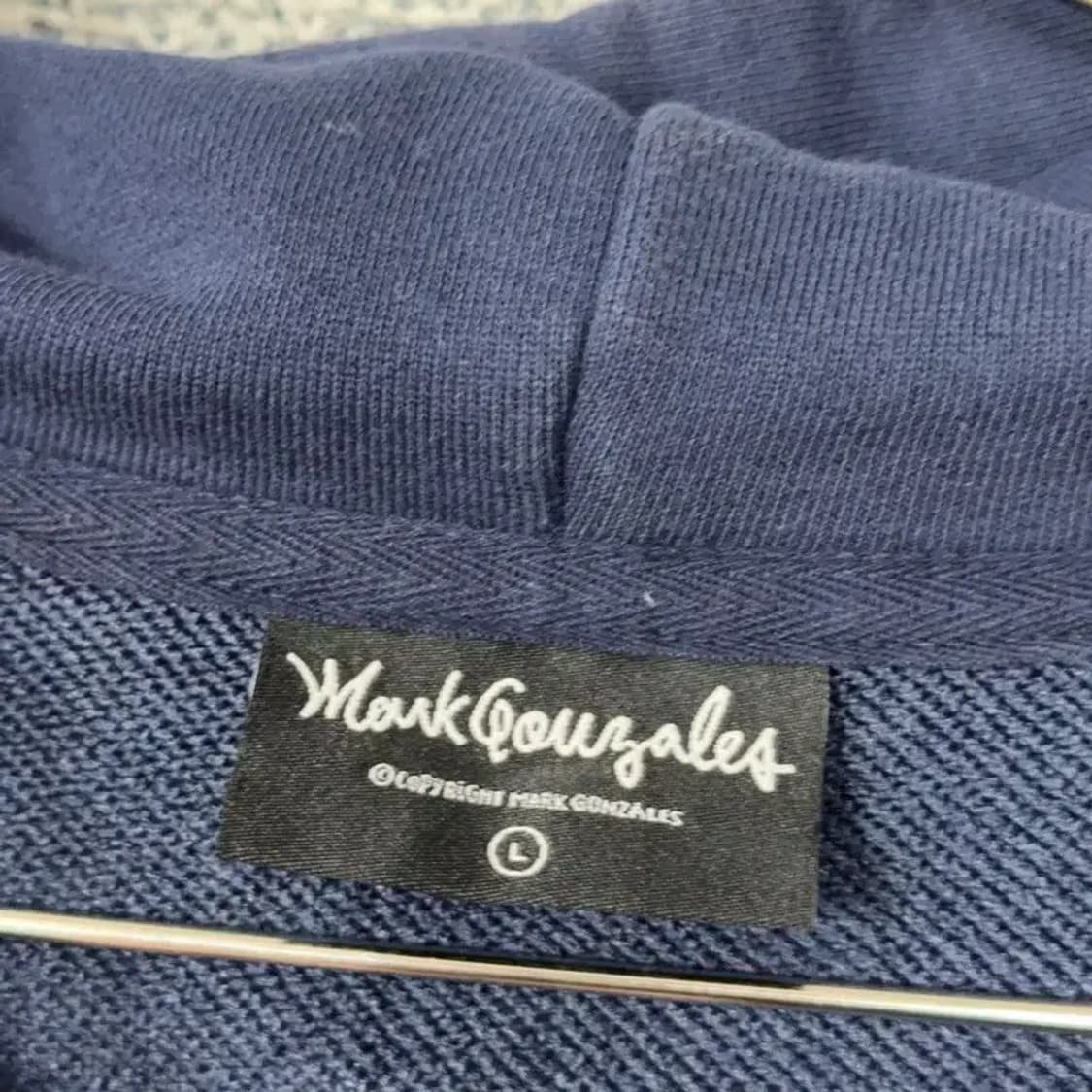 마크곤잘레스 프린팅 네이비 후드티 L 상품이미지3