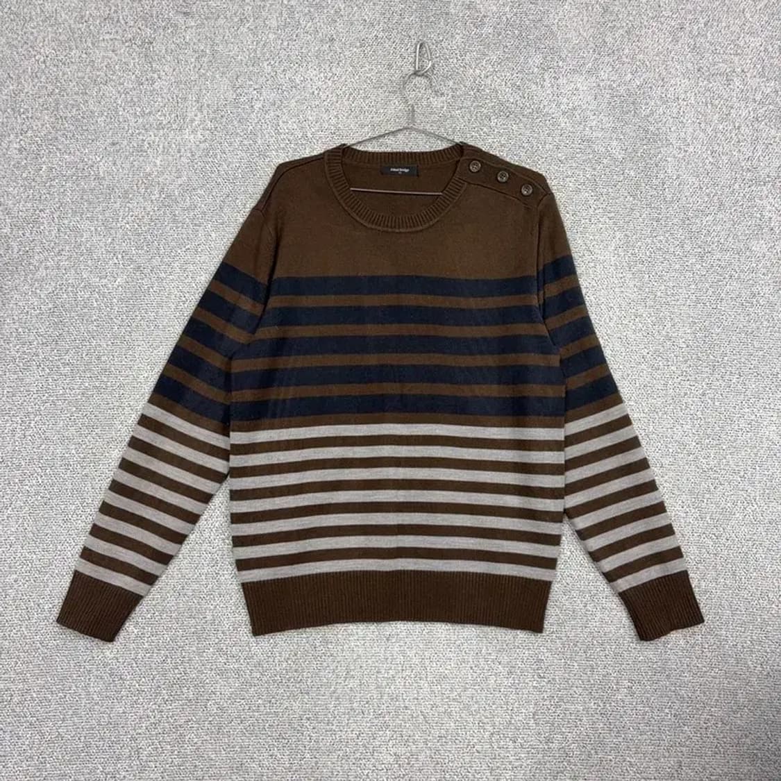 마인드브릿지 스트라이프 브라운 니트 105 상품이미지1