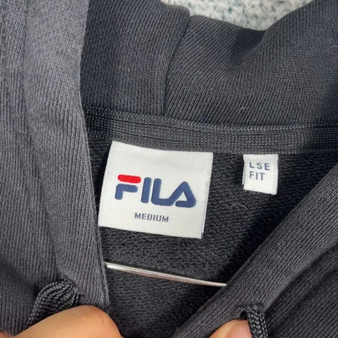 휠라 블랙 로고 빈티지 오버핏 후드티 MEDIUM 상품이미지3