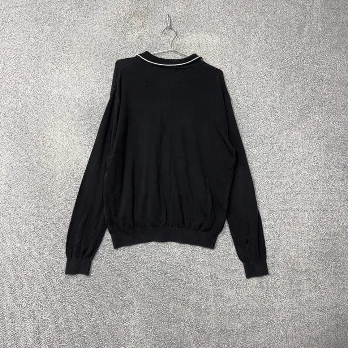 디스이즈네버댓 로고 블랙 카라 반집업 니트 M 상품이미지2