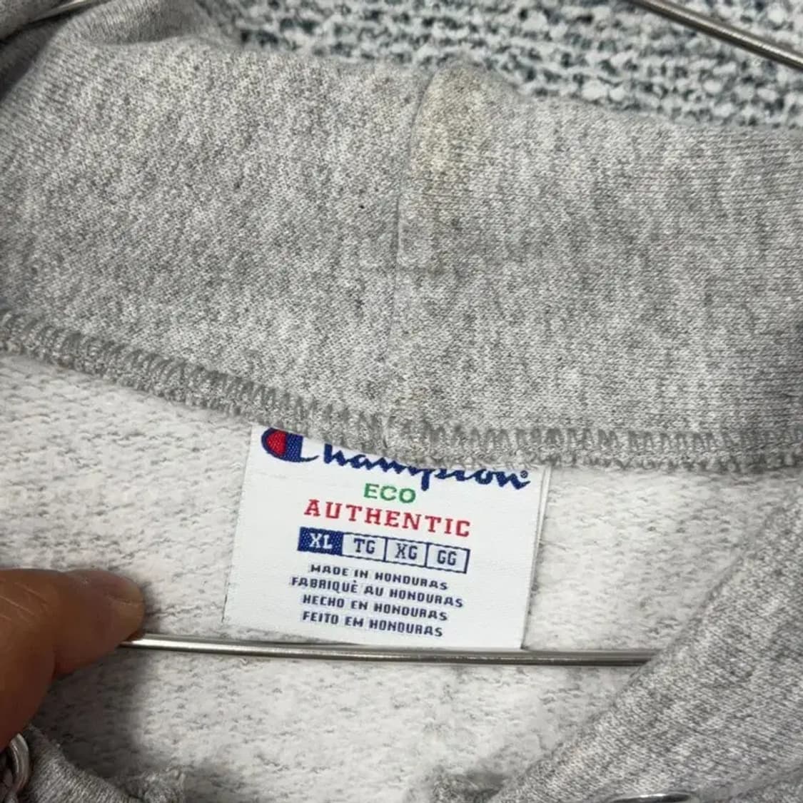 챔피온 라이트 그레이 약기모 후드 집업 XL 상품이미지3