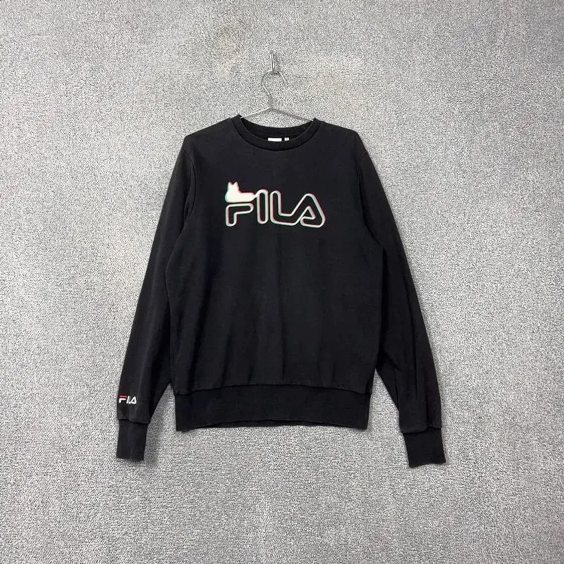 휠라 캐주얼 프린팅 블랙 맨투맨 95(M) 상품이미지1