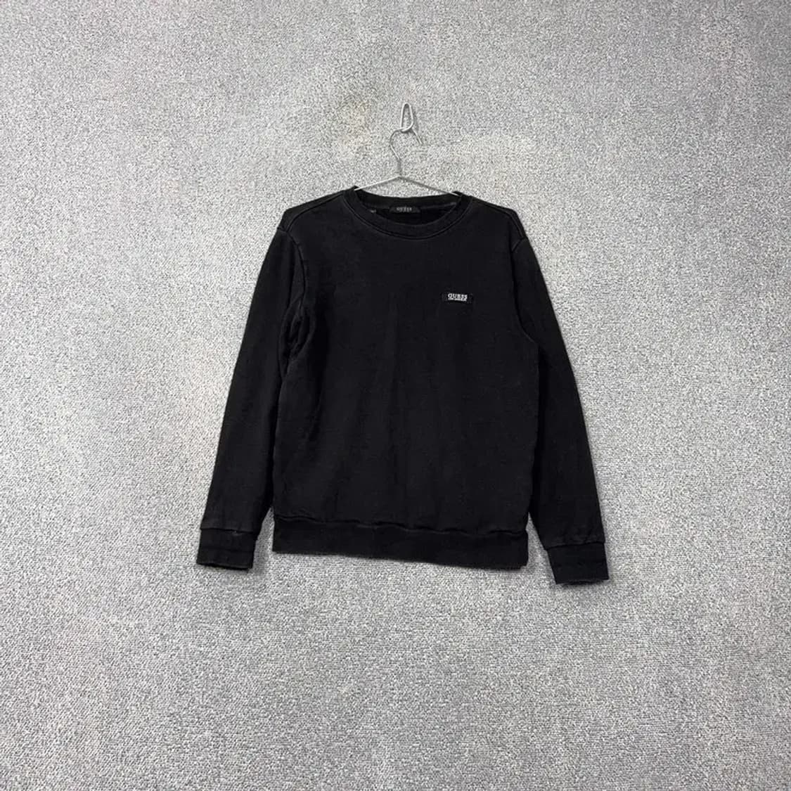 게스 남성 로고 캐주얼 블랙 맨투맨 M 상품이미지1