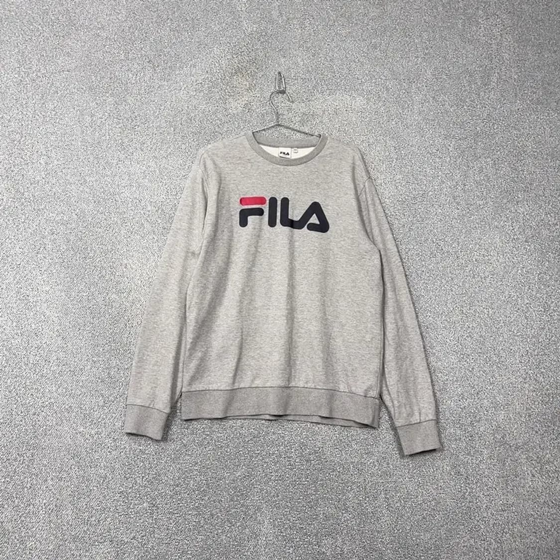 휠라 프린팅 라이트 그레이 맨투맨 XL 상품이미지1