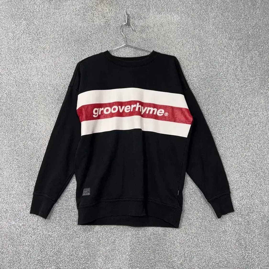 그루브라임 프린팅 블랙 맨투맨 S 상품이미지1