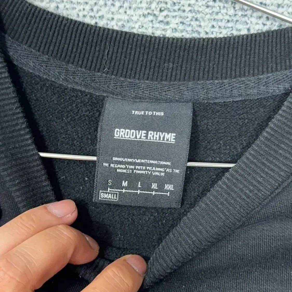 그루브라임 프린팅 블랙 맨투맨 S 상품이미지5