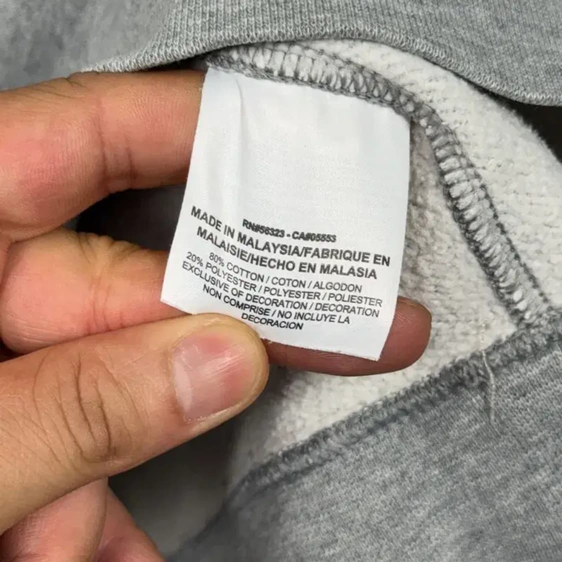 나이키 라이트 그레이 로고 스우시 맨투맨 L 상품이미지4