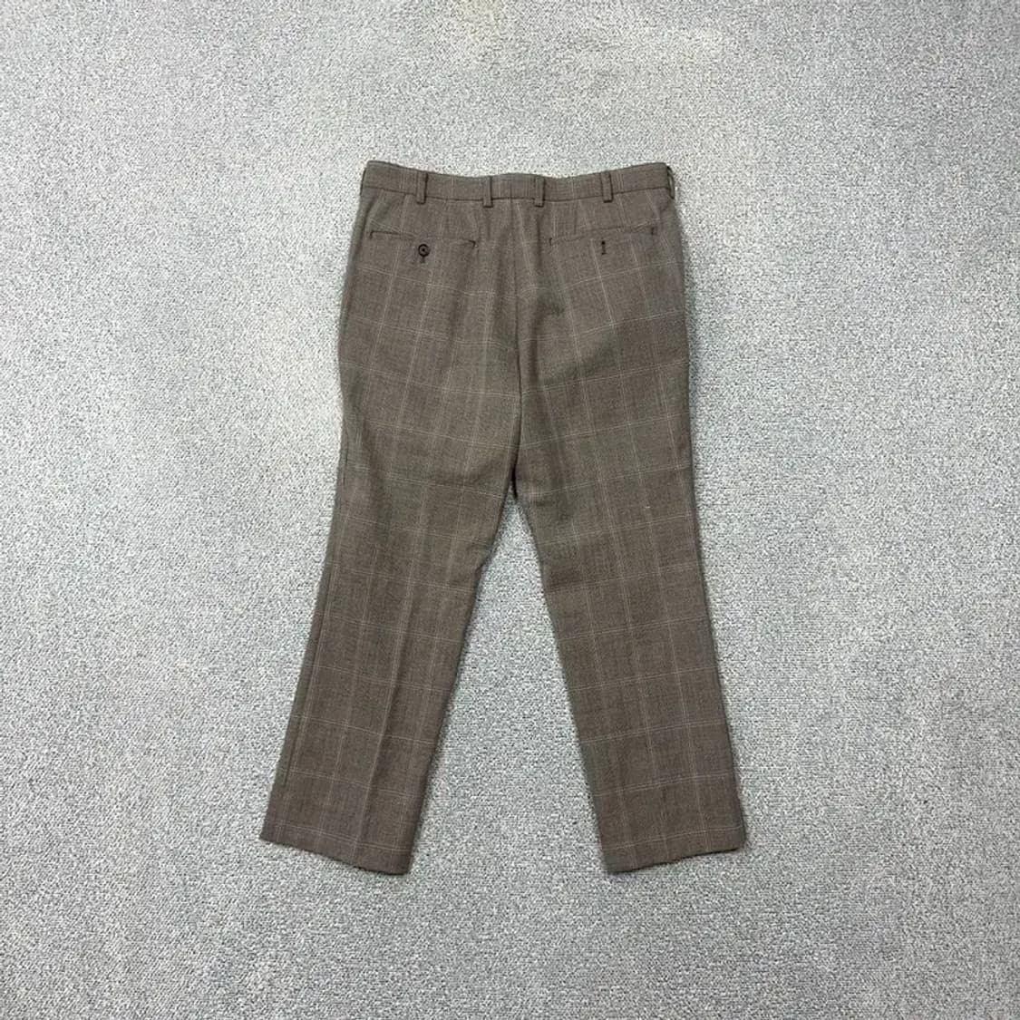 지이크 체크 브라운 클래식 슬랙스 32 상품이미지2