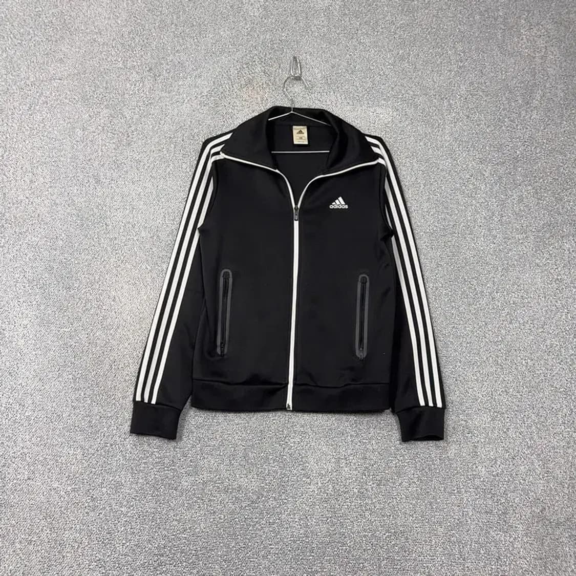아디다스 블랙 로고 삼선 트랙탑 집업 저지 100 상품이미지1